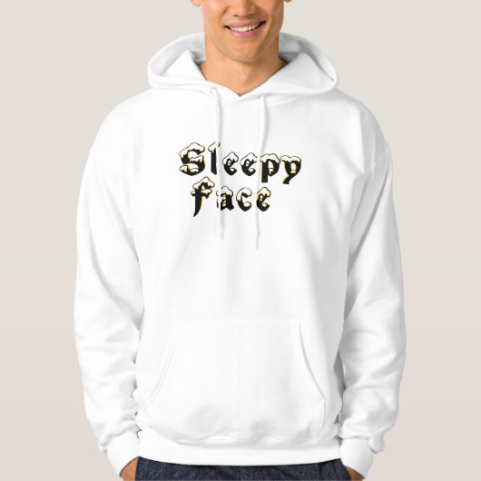Sleepy Face: Zwart - Basic Sweatshirt met capuchon (Voorkant)