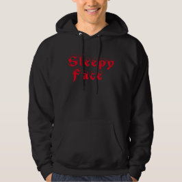 Sleepy Face: Zwart - Basic Sweatshirt met capuchon