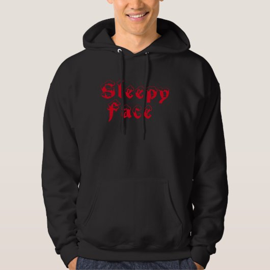 Sleepy Face: Zwart - Basic Sweatshirt met capuchon (Voorkant)