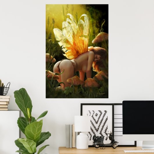 Sleepy Faerie van J. Matthew Root Poster (Thuiskantoor)