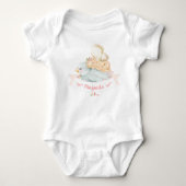 Sleepy Fairy Bird Illustration met Name Girl Romper (Voorkant)