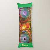 Sleepy Fairy magische boom. Green Giant op maat Lichaamskussen (Achterkant (Verticaal))