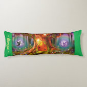 Sleepy Fairy magische boom. Green Giant op maat Lichaamskussen (Achterkant)