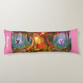 Sleepy Fairy magische boom. Pink Giant op maat Lichaamskussen (Achterkant)