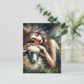 Sleepy Fairy Queen en haar schapen Briefkaart (Staand voorkant)