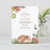 Sleepy Fawn Baby shower Invitation Kaart (Staand voorkant)