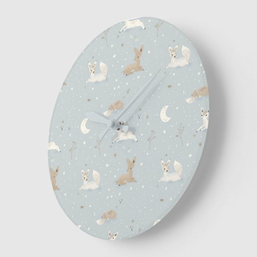 Sleepy Fawn Night Wall Clock Grote Klok (Hoek)