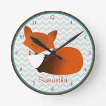 Sleepy Fox - Aangepaste wandklok