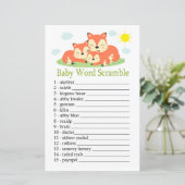 Sleepy fox Baby word scramble game (Staand voorkant)