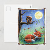 Sleepy Fox Briefkaart (Voorkant / Achterkant)