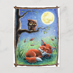 Sleepy Fox Briefkaart