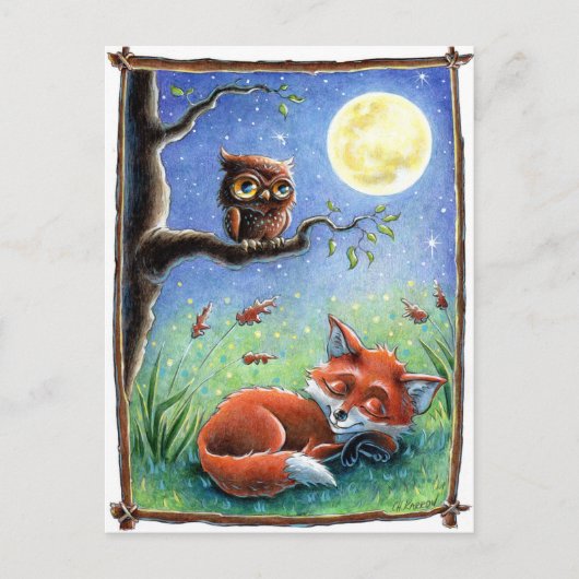 Sleepy Fox Briefkaart (Voorkant)