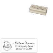 Sleepy Fox in een Teacup-adres Rubberstempel (Gestempeld)