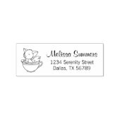 Sleepy Fox in een Teacup-adres Rubberstempel (Afrduk)
