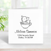 Sleepy Fox in een Teacup-adres Rubberstempel