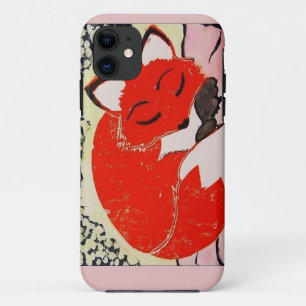 Sleepy Fox iPhone 5/5s Hoesje met Zachte Roze rand