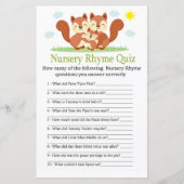 Sleepy fox Nursery Rhyme Quiz baby shower game (Voorkant)