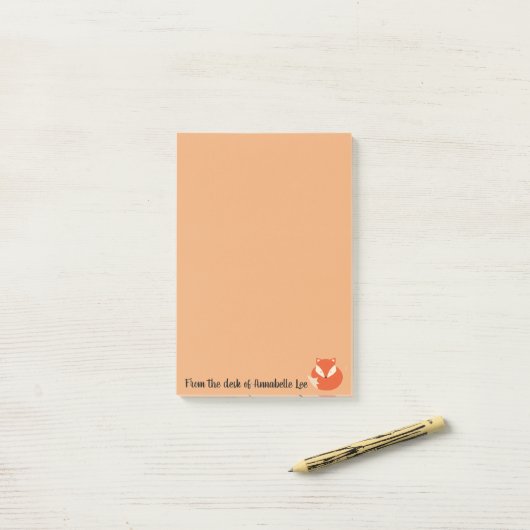 Sleepy Fox Post-it® Notes (Op bureau)