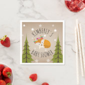 Sleepy Fox Stars + Bomen Bloemen Baby shower Servet (Insitu)