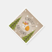 Sleepy Fox Stars + Bomen Bloemen Baby shower Servet (Hoek)