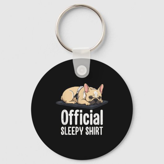 Sleepy French Bulldog Funny Dog Lovers Men Women K Sleutelhanger (Voorkant)