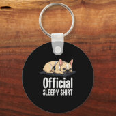 Sleepy French Bulldog Funny Dog Lovers Men Women K Sleutelhanger (Voorkant)