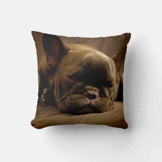 Sleepy French Bulldog Kussen (Voorkant)
