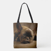 Sleepy French Bulldog Tote Bag (Achterkant)