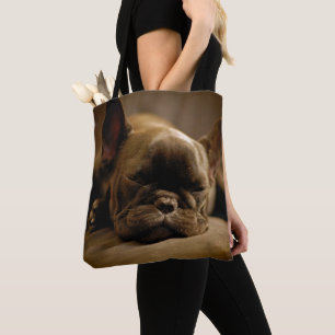 Sleepy French Bulldog Tote Bag