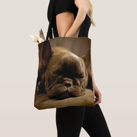 Sleepy French Bulldog Tote Bag (Dichtbij)
