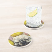 Sleepy Frenchie Zandsteen Onderzetter (Zijkant)