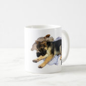 Sleepy German Shepherd Coffe Mok (Voorkant rechts)