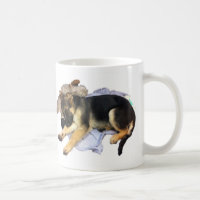Sleepy German Shepherd Coffe Mok
