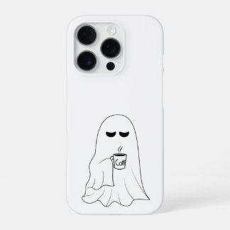 Sleepy Ghost with Coffee – Minimalist Cozy  iPhone 16 Pro Hoesje