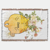 Sleepy Ginger Cat Deken (Voorkant)