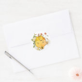 Sleepy Ginger Cat Ronde Sticker (Envelop)