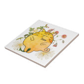 Sleepy Ginger Cat Tegeltje (Zijkant)