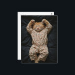 Sleepy Ginger Kitty in PJs Briefkaart<br><div class="desc">A gorgeous sleepy ginger kitty fantasy AI generated art</div>