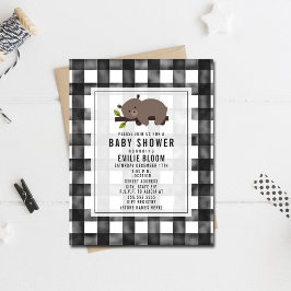 Sleepy Gingham Beer Baby shower Kaart