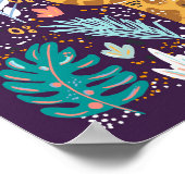 Sleepy Giraffe Tropische neurergie in Paars Poster (Hoek)