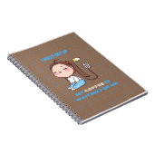 Sleepy Girl Coffee Lover op bruine achtergrond Notitieboek (Rechterzijde)