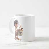 Sleepy Girl with Giant Coffee Mug –Morning Vibes Koffiemok (Voorkant links)