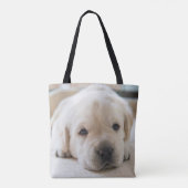 Sleepy Golden Labrador Puppy Tote Bag (Achterkant)