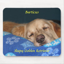 Sleepy Golden Retriever Mousepad