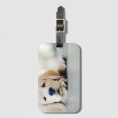 Sleepy Golden Retriever Puppy Bagagelabel (Voorkant (verticaal))
