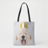 Sleepy Golden Retriever Puppy in Gold Crown Tote Bag (Voorkant)