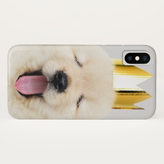 Sleepy Golden Retriver Puppy in Gold Crown Case-Mate iPhone Case (Achterkant (horizontaal))