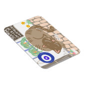 Sleepy Greek Taverna Cat Mediterranean Scene Magneet (Rechterzijde)