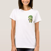 Sleepy Green Turtle Sipping Dark Coffee T-shirt (Voorkant)