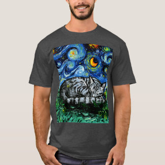 Sleepy Grey Tabby Night T-shirt